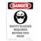 Signmission OSHA Sign, Glasses Required, 10in X 7in Decal, 7" W, 10" H, Portrait, OS-DS-D-710-V-1559 OS-DS-D-710-V-1559 - alternate 1